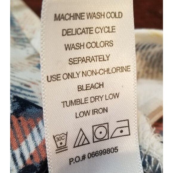 Ellos Plaid Pull On Shirt Blouse / Dress Button Cuff Long Sleeve Ruching Size 14 - Picture 8 of 8